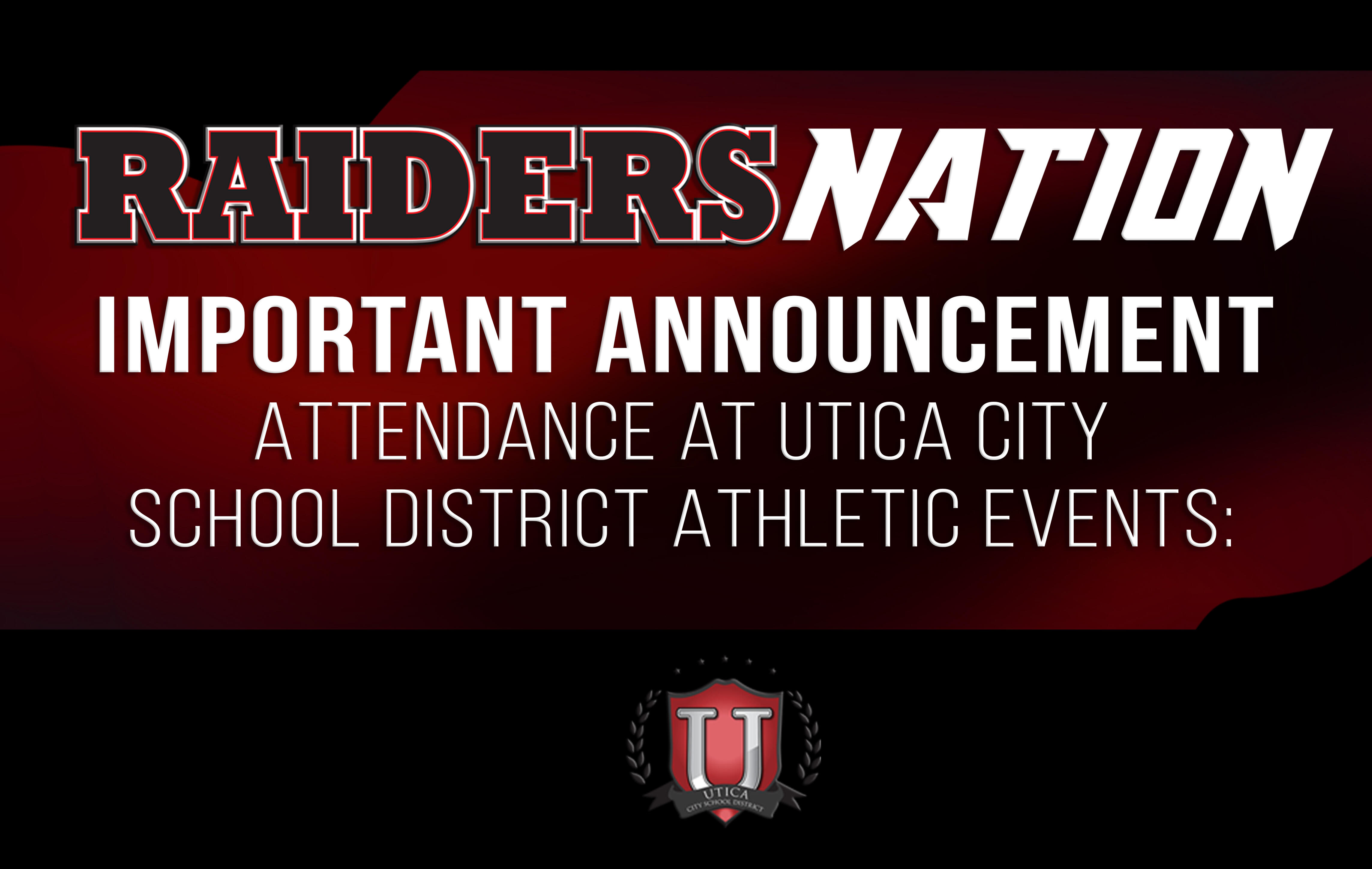 اطلاعیه مهم - حضور در رویدادهای ورزشی منطقه مدرسه شهر Utica